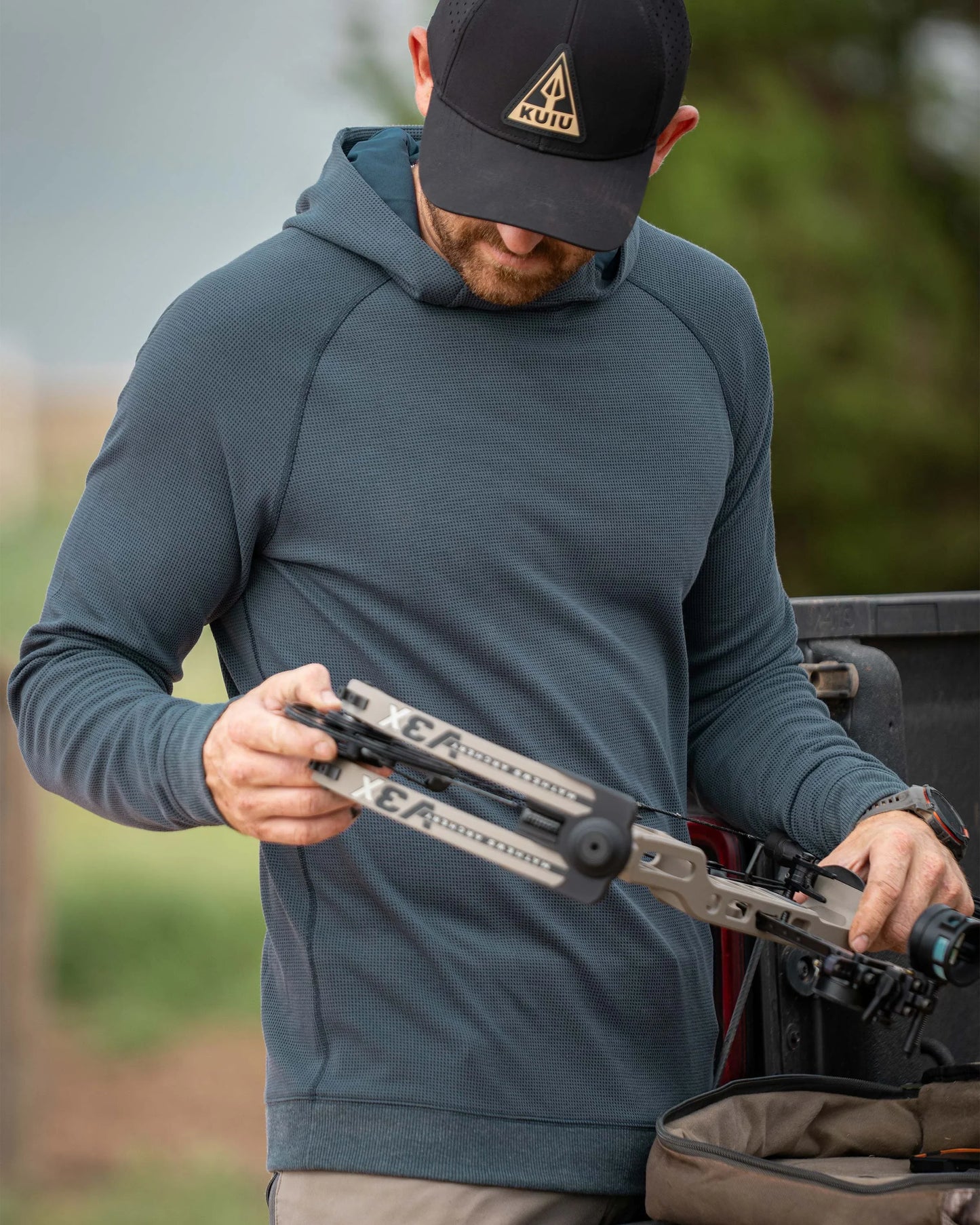 Canyon Waffle Hoodie | Steel Blue Heather